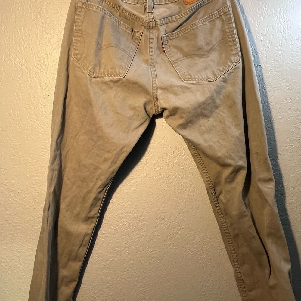 Y2K Classic Levi's 511 Tan Chinos Pants Straight Leg Tapered Retro Premium 36X30 - Picture 9 of 9